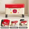 Double Layer Cable Storage Box with Rolling Wheels Power Strip Organizer Storage Container Cute Printed Wire Concealer
