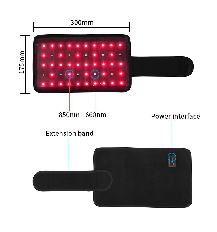 Custom 2Pcs 660nm 850nm Wearable Infrared Red Light Therapy Arm Belt Wrap Pads for Arm Knee Shoulder