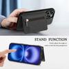 Mobile Phone Case Card Holder With PU Leather Back Sticker Card Bag Portable Zipper Wallet Stand For iPhone 16 Pro Max 15 14 13