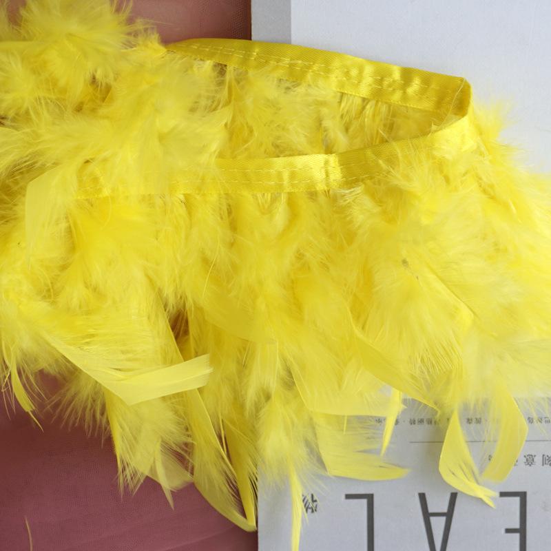 Long Turkey Top Feather Cloth Strip Fire Piece Cloth Edge Stage Performance Clothing Accessories Skirt Diy Decorative Materials