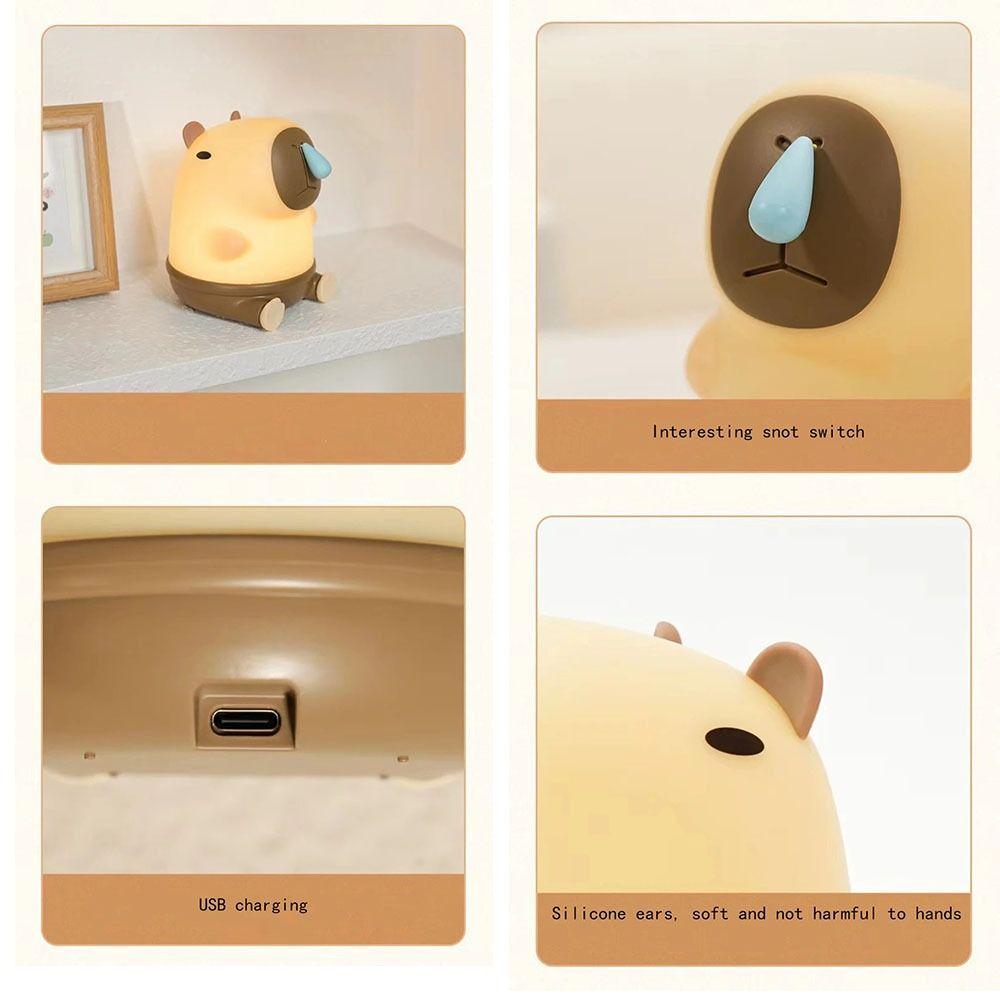 Timing Dimming Capybara Night Light Eye Protection Sleep Atmosphere Light Desktop Decoration