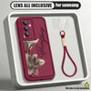 Luxury Flowers Print Lanyard Case For Samsung S26 FE A18 S25 S24 S23 S22 Ultra A54 A55 A16 A26 A36 A56 A17 A27 A37 A57 5G Bumper Cover