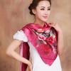 Hot Design 110*110cm 100% Silk Big Square Silk Scarves Fashion Floral Printed Shawl Sale Women Genuine Natural Silk Scarf Shawl
