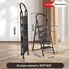 Portable A-frame Ladder with Tool Tray and Handrail, Wide Pedal for Indoor Use