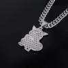 Collana Ciondolo Squirtle Diamante Anime Catena Cubana Moda Uomo e Donna, Regalo di Festa per Bambini