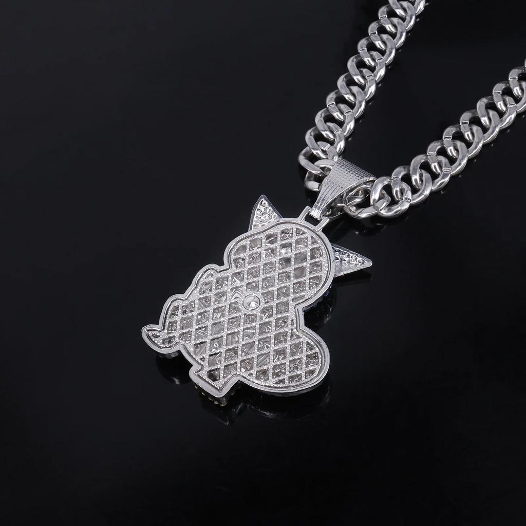 Collana Ciondolo Squirtle Diamante Anime Catena Cubana Moda Uomo e Donna, Regalo di Festa per Bambini