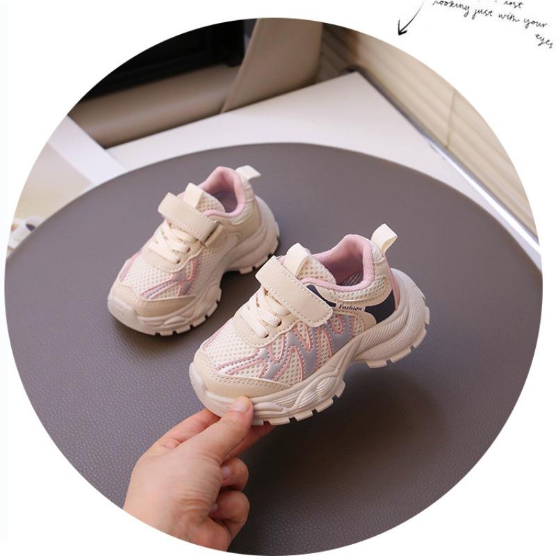 Autumn fashion striped children's sneakers double mesh breathable girls running shoes non-slip students