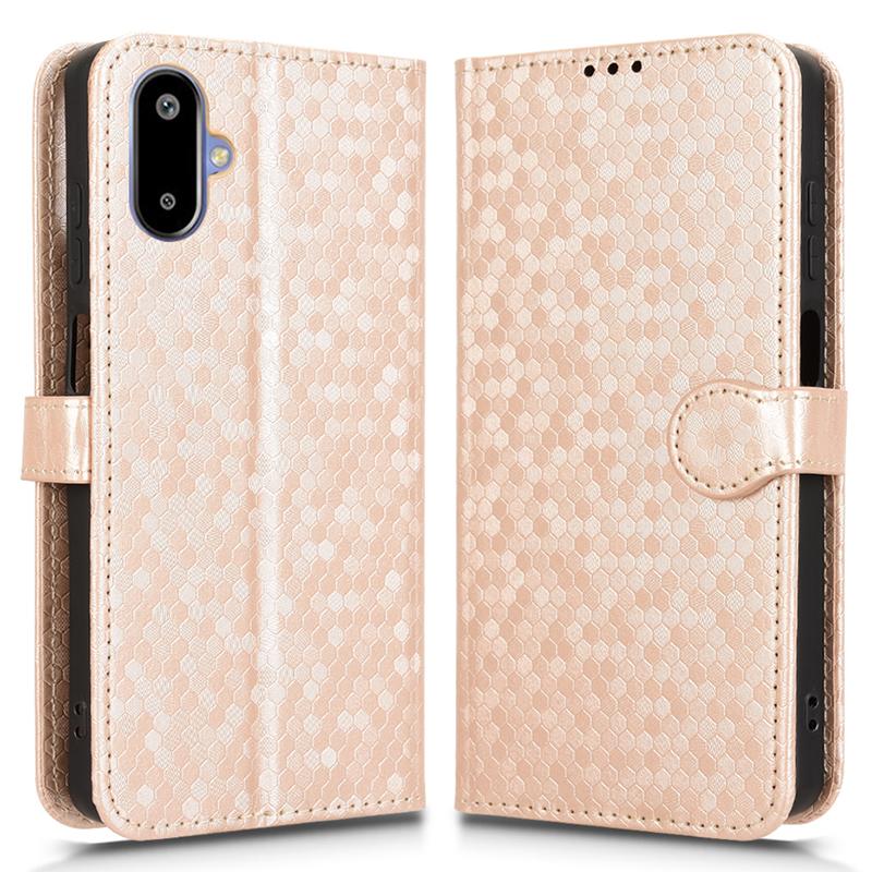 For Samsung Galaxy F06 5G/M06 5G Wallet Case Dot Pattern Imprint PU Leather Phone Cover