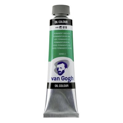 Oil Paint - Permanent Green Dark - 619 - Safflower Oil - Van Gogh - 40ml
