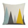 Modern Simple Yellow and Green Geometric Figure Linen Pillow Case Striped Sofa Pillow Household Products