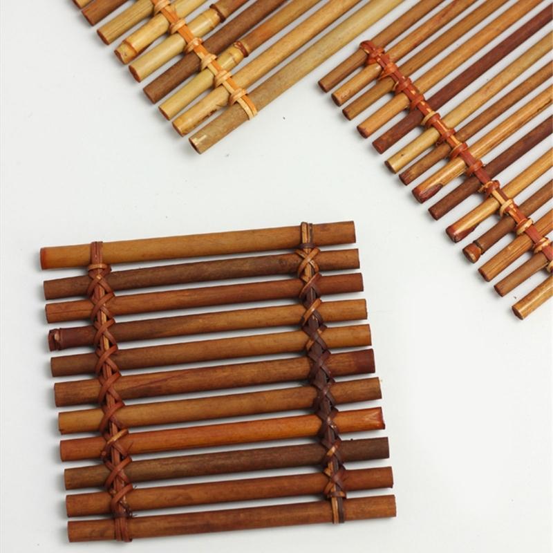 User Friendly Bamboos Raft Coasters for Dining and Workspaces Protecting Front and Elevating Interior Decors