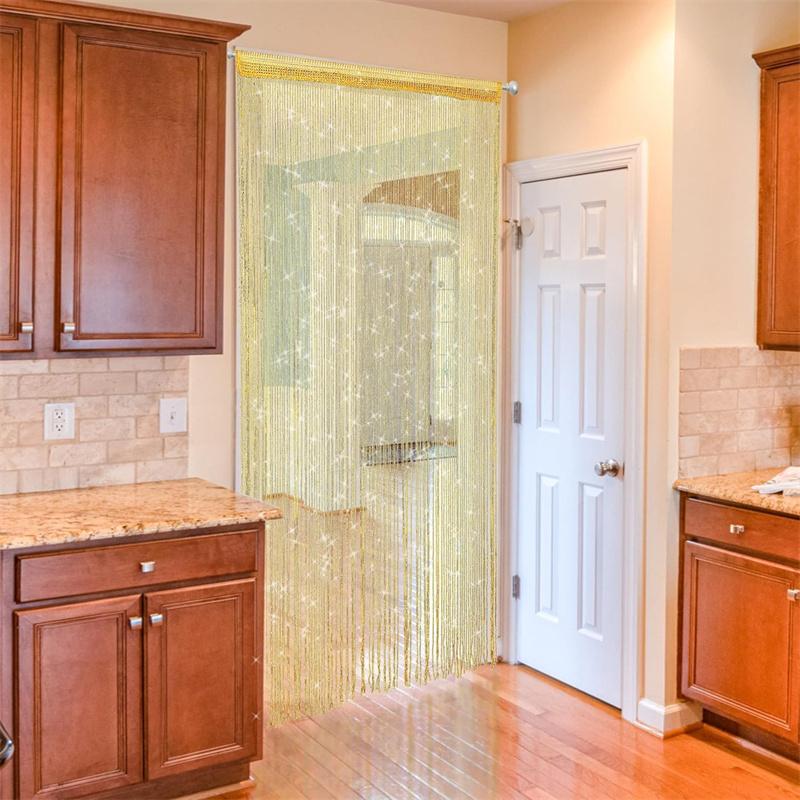2er-Pack Glitzer-Fadenvorhänge 39x79 Zoll Fransenpaneele Raumteiler Fliegengitter für Heimdeko Tür Fenster Hochzeitsfeier Hotel Wohnzimmer Türöffnungen