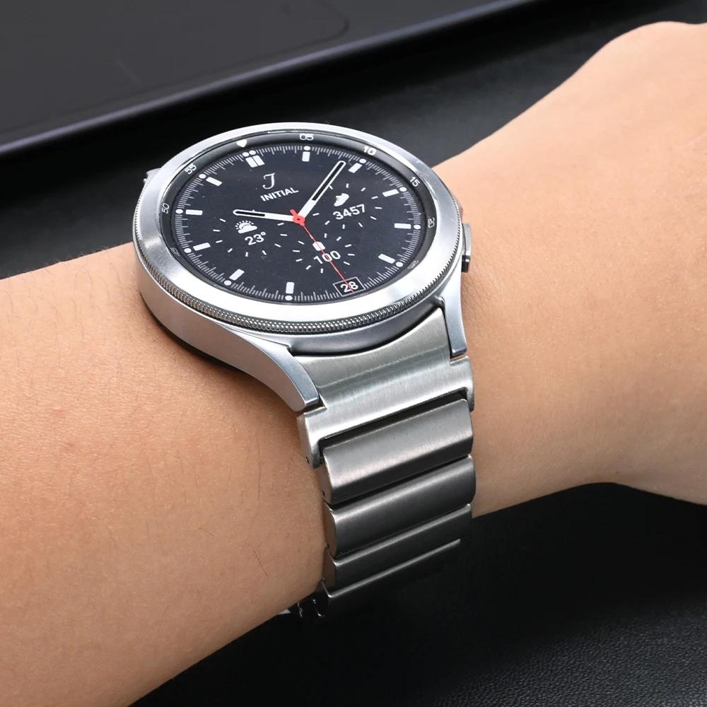 Titanový luxusní řemínek pro Samsung Galaxy Watch 4/6 Classic 42 46mm 43 47mm 5 Pro 45mm řemínek bez mezer pro galaxy 7 6 5 4 40mm 44mm
