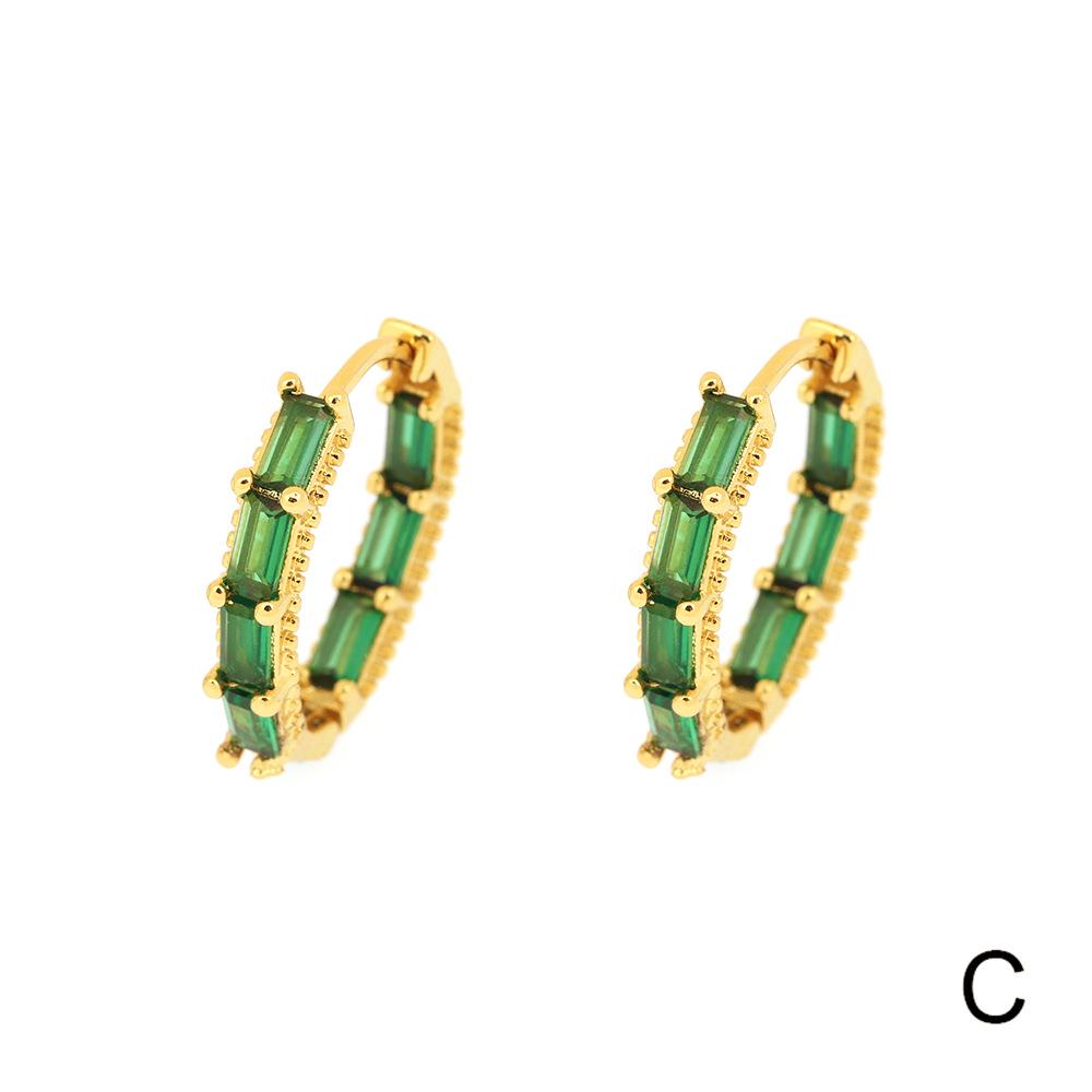 Eleganckie kolczyki koła z cyrkoniami: Pozłacany 18-karatowym złotem do noszenia na co dzień