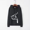 Women's Cat Print Fleece Hoodie - Spring/Autumn Collection