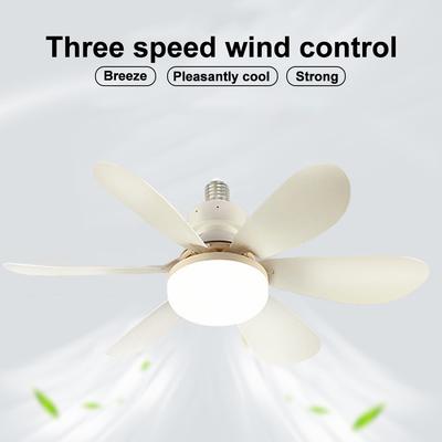 LED 30W Ceiling Fan Light E27 with Remote Control for Dimming, Suitable for Living Room, Study, Household Use, 85-265V Bulb
