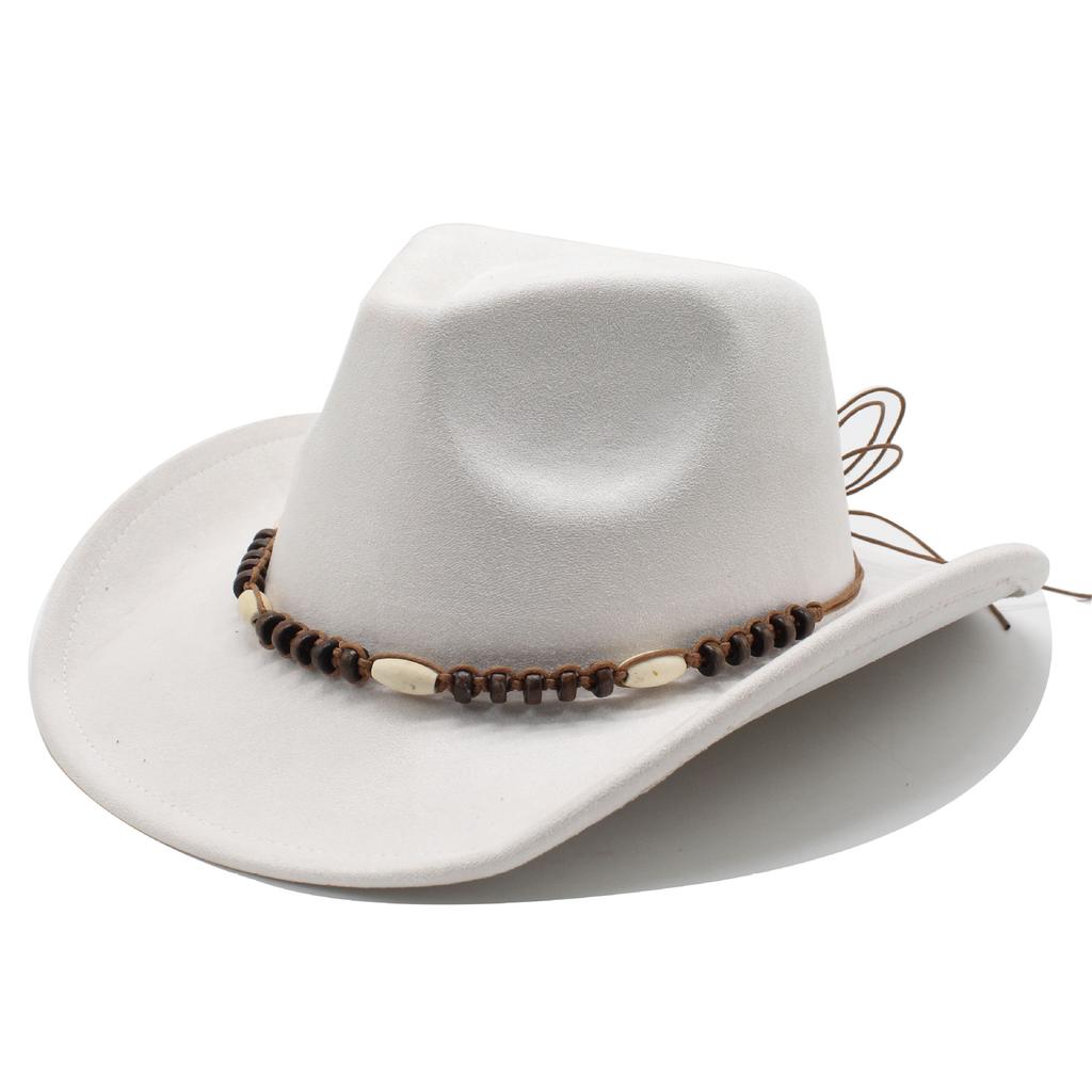 Bohemian Minority Suede Hat Belt Couple Hat Western Cowboy Top Hat