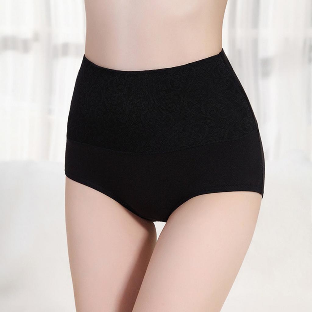 5 Pack High Waist Cotton Underwear for Women Full Coverage Floral Print Panties Soft Breathable Briefs Multicolor