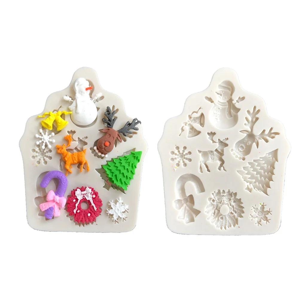 3D Christmas Silicone Sugar Turning Mold Cake Chocolate Decoration Baking Mold Tools Cake Baking Accessories
