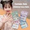 Cartoon Long Nail Sticker Cute Press on Nail Hot Nail Tips  for Girls Students