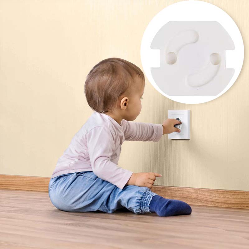 10Pcs EU Power Socket Electrical Outlet Baby Child Safety Guard Protection Anti Electric Shock Plugs Protector Rotate Cover
