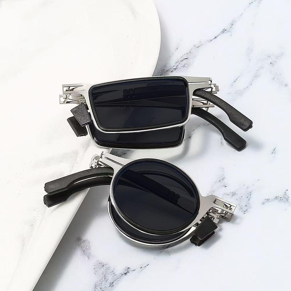 Neue faltbare tragbare Lesebrille mit Metallrahmen, stylisch, ultraleicht, UV-Schutz, Altersweitsichtigkeit Brille 0 bis +4,0