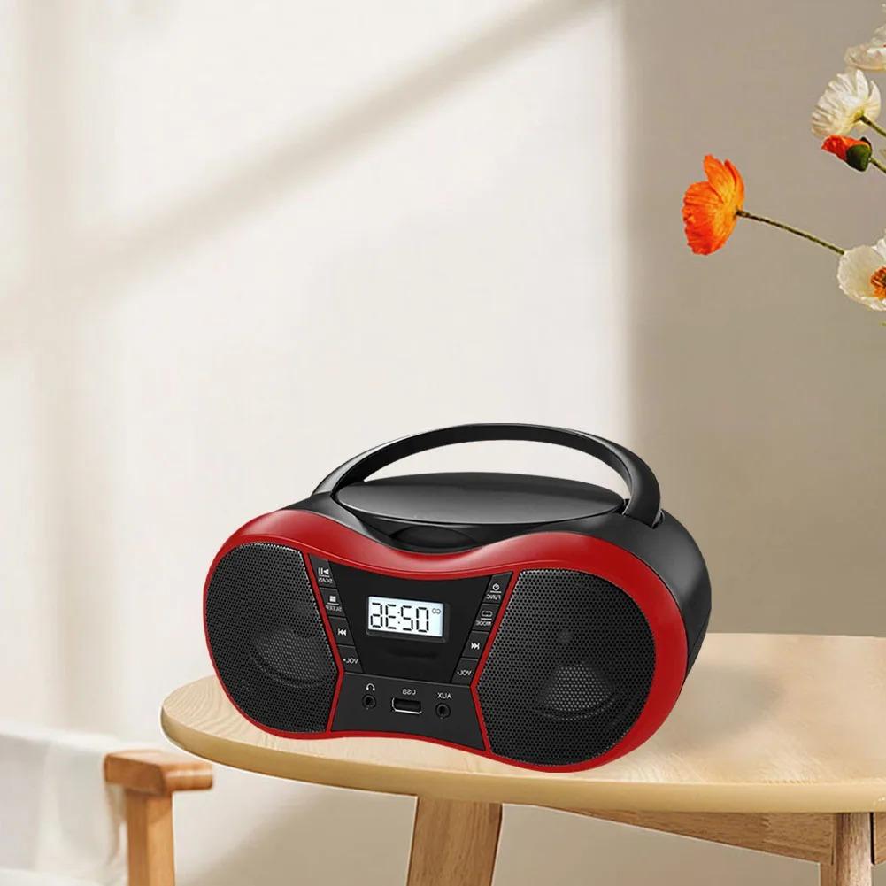AM FM Radio Bluetooth Speakers Small Boombox CD Player Cassette  AUX USB MP3 Plays with Remote Control Support AC/DC Powered