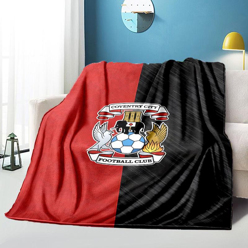 Coven-try Football Club Crest Printed Throws Blanket Soft Flannel Blankets for Couch Bed Gifts for Men Women Picnic blanket Christmas gifts