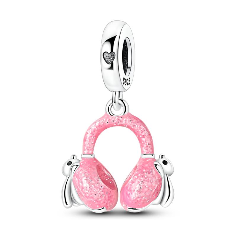 925 Silver Charms Beads Fox Headphones Butterfly Dog Pendants Fit Women Girls Original Bracelet DIY Gifts
