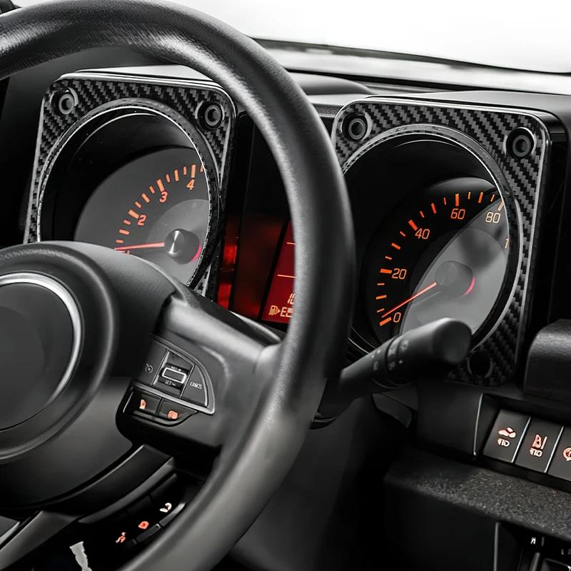 Real Soft Carbon Fiber Sticker For Suzuki Jimny 2019 2020 2021 2022 2023 2024 2025 LHD RHD Car Speedometer Frame Accessories.