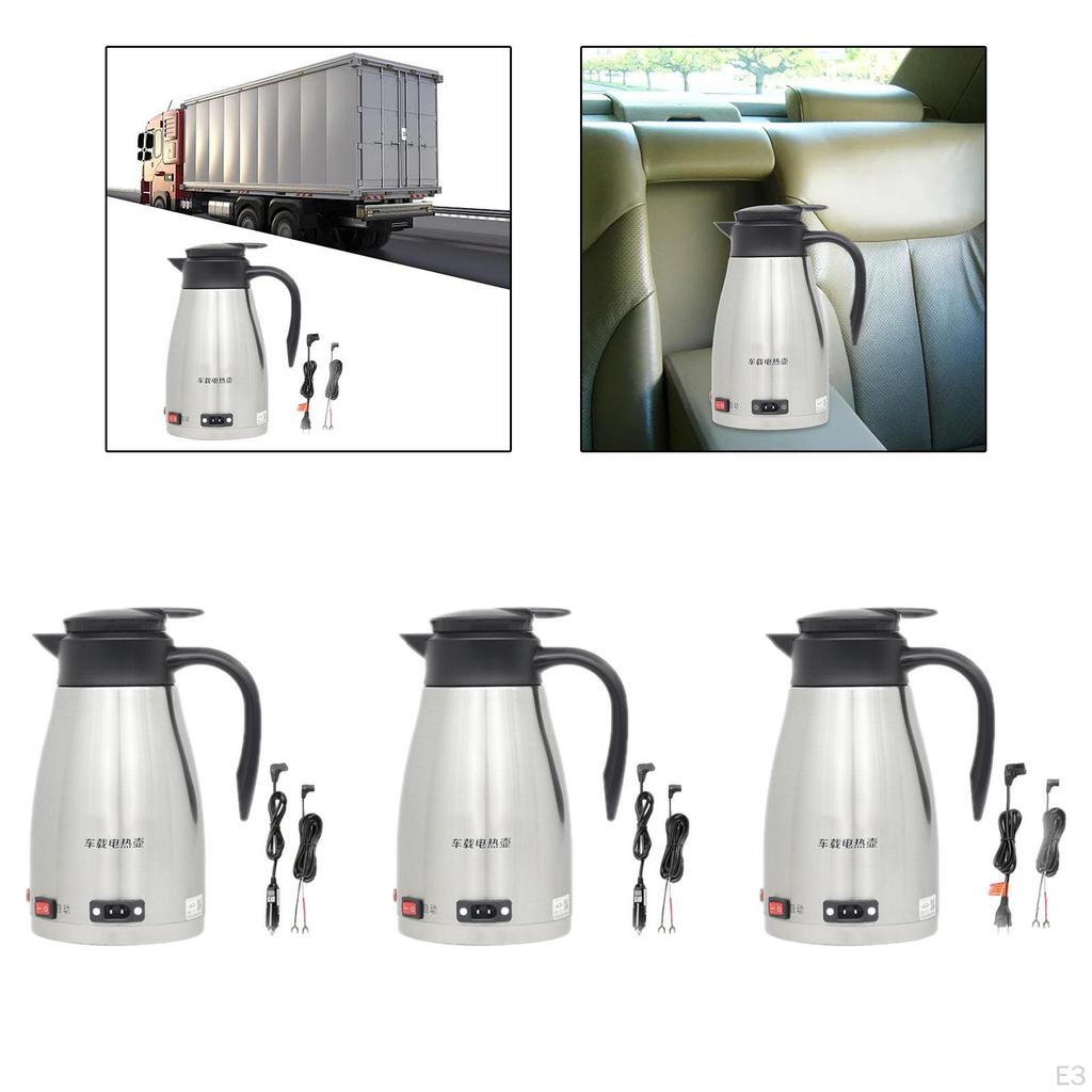 Car Electric Kettle Boiler with Indicator Light Drinking Cup 1300ml Stainless Steel