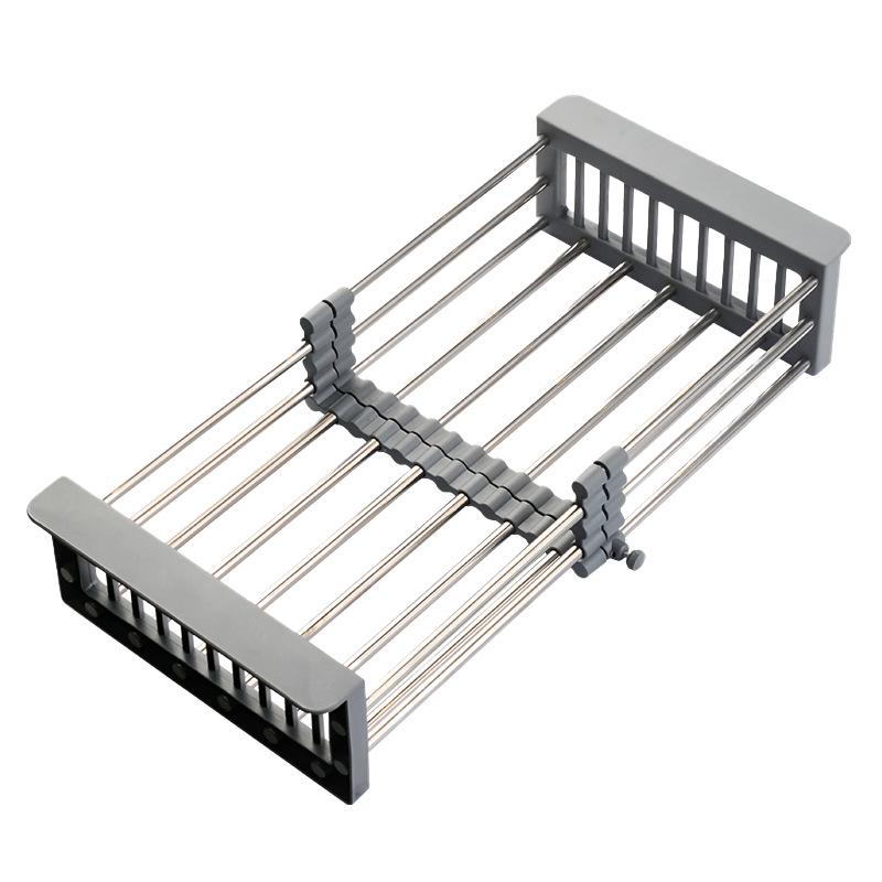 Retractable Stainless Steel Sink Drain Rack & Basket for Vegetables and Fruit