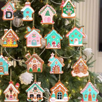 8/15/16Pcs Christmas Ornaments Cooking Gingerbread Man House Hanging Decoration Holiday Tree Pendant for Home Fireplace Window Decor