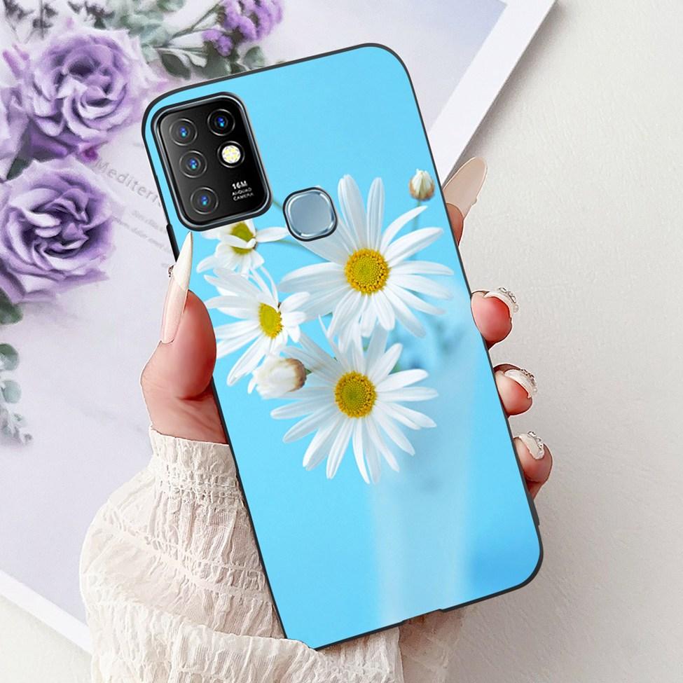 For Infinix Hot 10 Case Silicone Cute Cat Fashion Flowers Luxury Painted Back Cover For Inifnix Hot 10 Phone Case X682B X682C