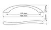 UN83 handle, polished chrome, 128mm