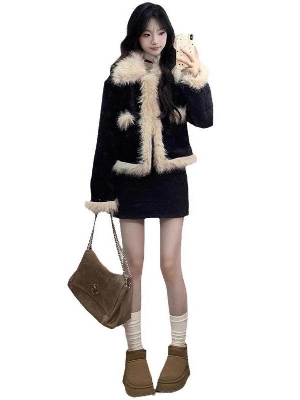 Women's Thickened Woolen A-Line Skirt - High-Waisted, Hip-Hugging, Anti-Exposure, Autumn/Winter Velvet Plus, Casual Outerwear