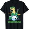 Funny T Rex Percussion Drummersaurus Drummer Boys Gift Drums T-Shirt