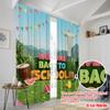 2pcs 2D flat printing Curtain Welcome Back To School Polyester Without Electricity 0 for Multipurpose Event Decoration