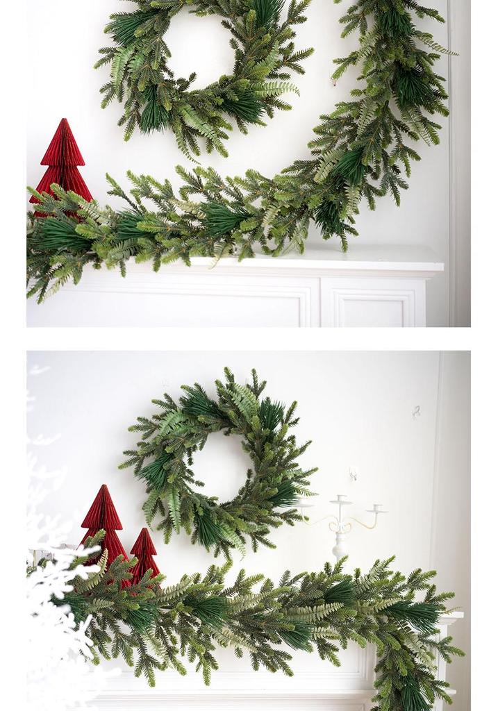 Forest Style PE Christmas Wreath for Door Hanging Decor