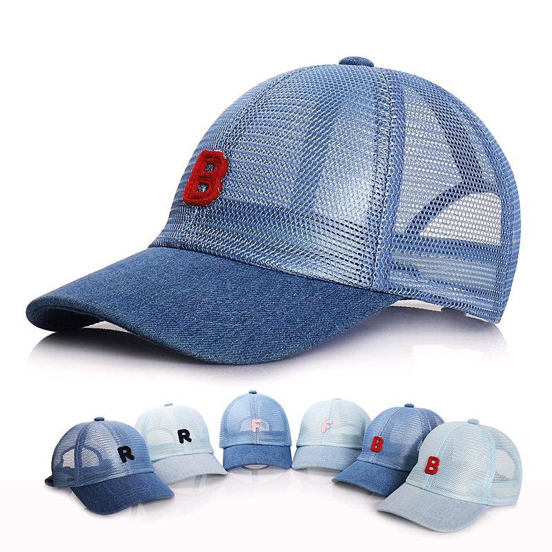 Summer children's mesh baseball hat South China small letters RB baby sunshade duck tongue full network breathable hat