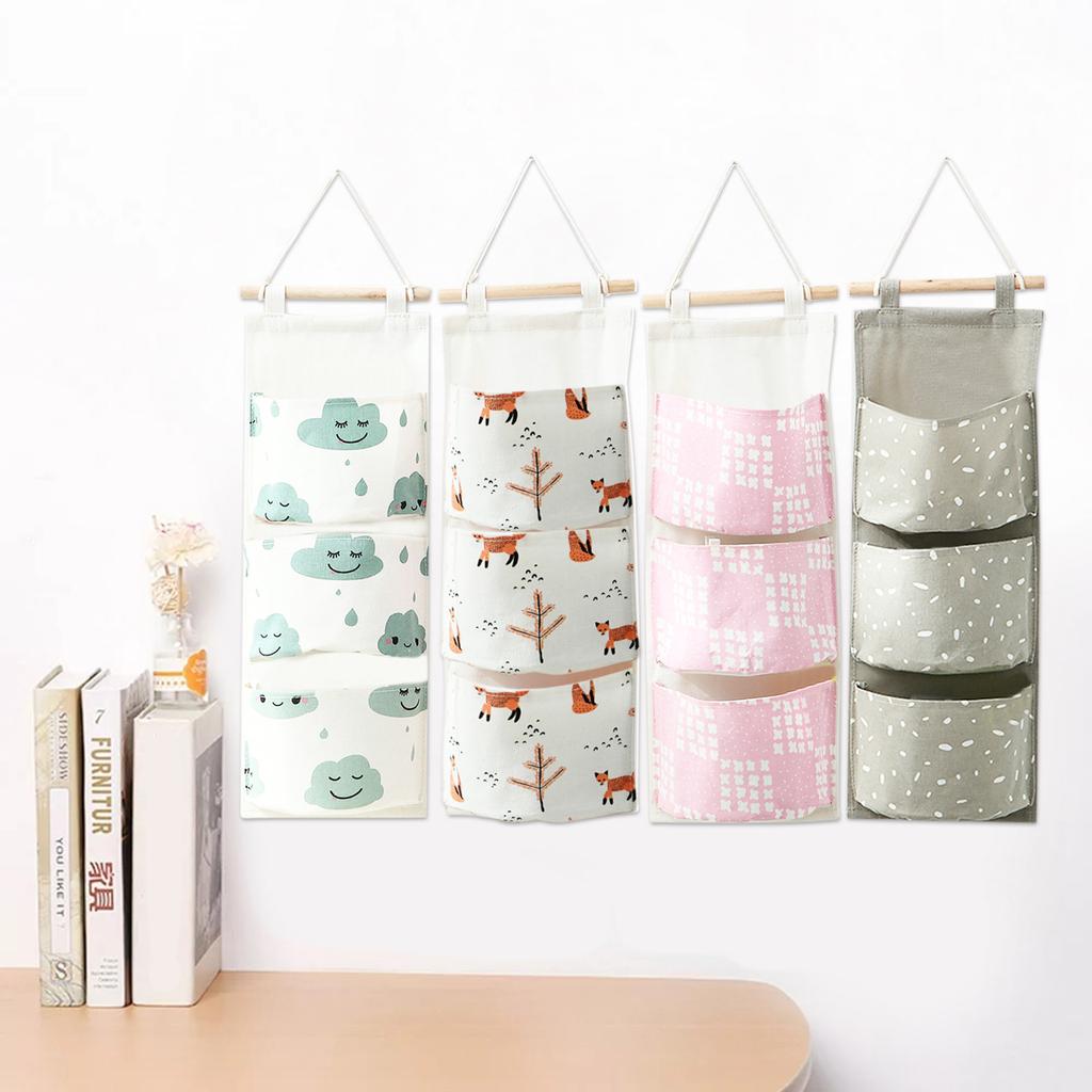 Wall Hanging sac 3 poches Cintre Salle de Bains Bébé Hanging Sac 3 Poche Pliable