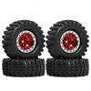 FOR MN82 Alloy Beadlock Wheels Tires RS 499 Ford MN82 LC79 1/12 RC Crawler High Grip Rubber Tire Upgrade Set Replacement