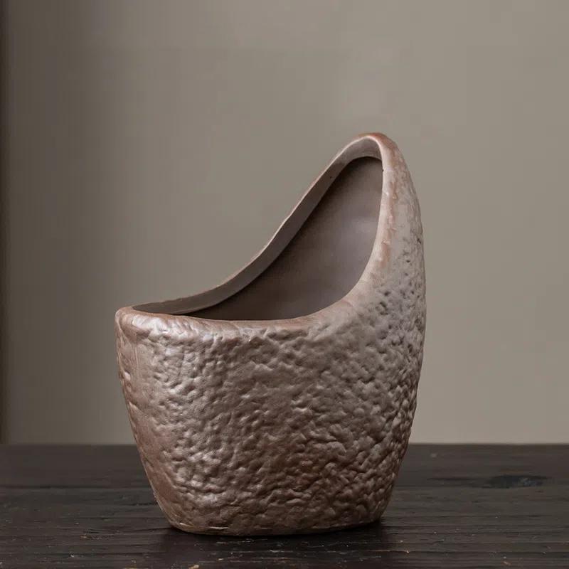 Ghiveci de flori vintage creativ de interior/exterior în formă de bonsai, mic și mare, ceramică din argilă purpurie, plantă verde, decorativ pentru masă/birou