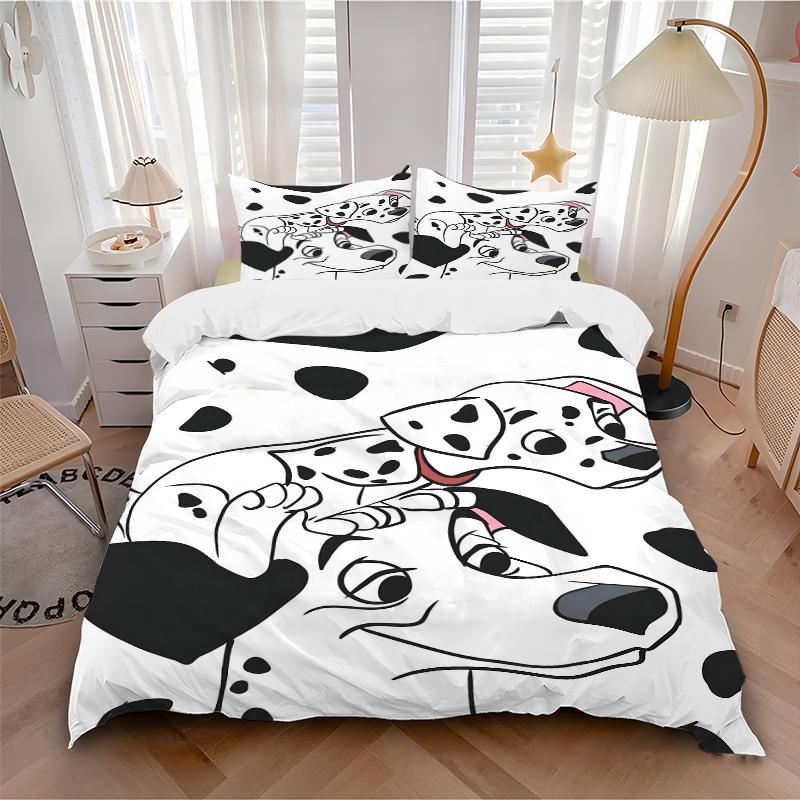 3Pcs Dalmatian Dogs Art Bedding Sets For All Sizes New 3D Printed Bed Cover Comforter Duvet Cover Pillowcase Bedroom Decoration