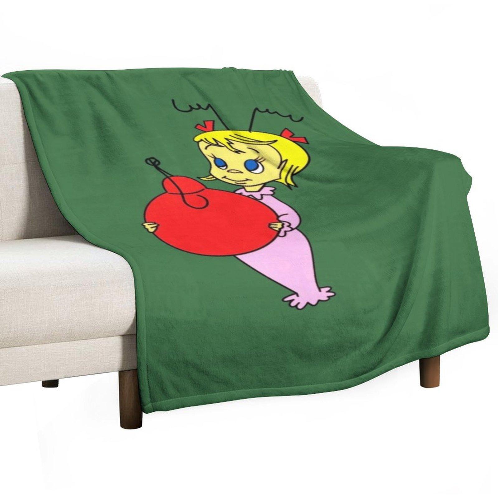 Cindy Lou Who Throw Blanket Furrys Furry Shaggy halloween Blankets 30x40in