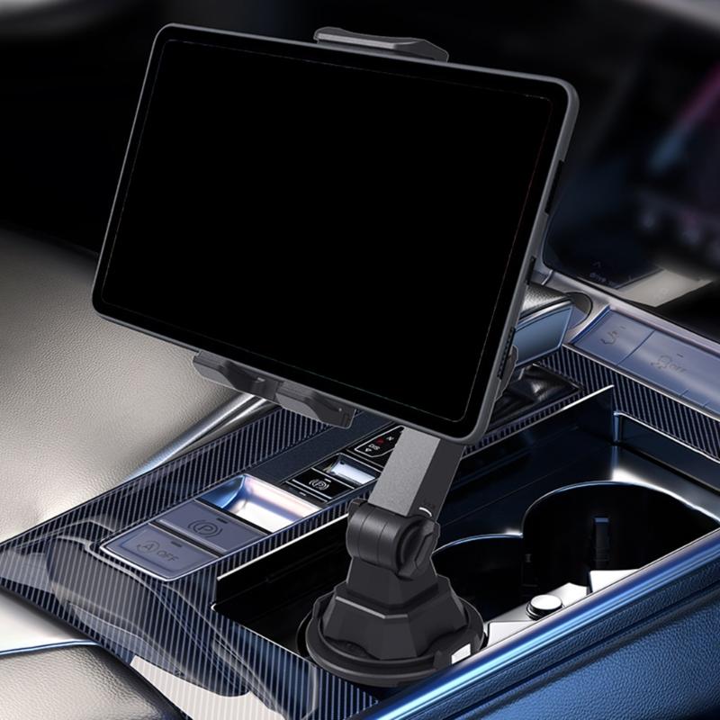 360° Rotatable Adjustable Car Cup Holder Stand For Pad Phone 11-22cm Devices Stable Mounting Easy Setups
