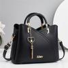 Single Solid Color Shoulder Crossbody Bag With Heart Shape Pendant Handbag Gift