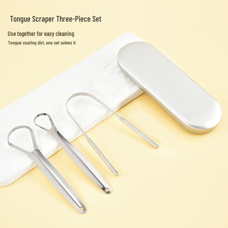 Stainless Steel Titanium Tongue Scraper - Oral Hygiene Tool for Tongue Cleaning