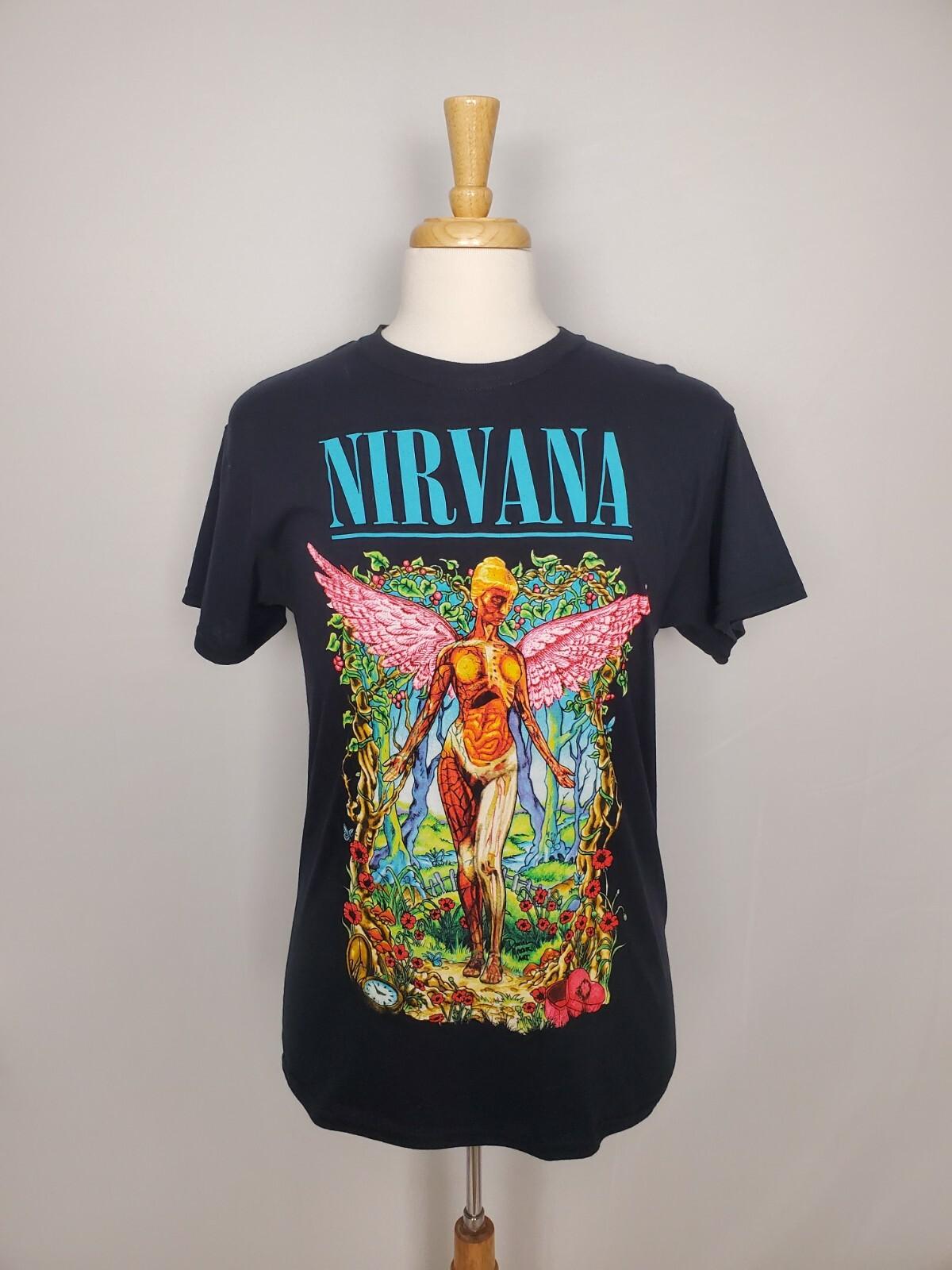 Nirvana Forest In Utero Black Short Sleeve T-shirt Men Size Medium L