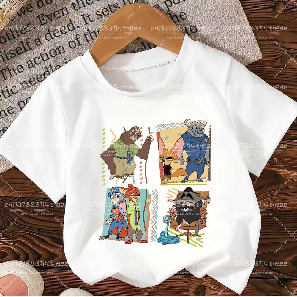 2026 Zootopia Judy&Nick&Gary Tshirt for Kids Casual Cotton Short Sleeve Tees Comfortable Top Street Fashion Parent Child Clothes